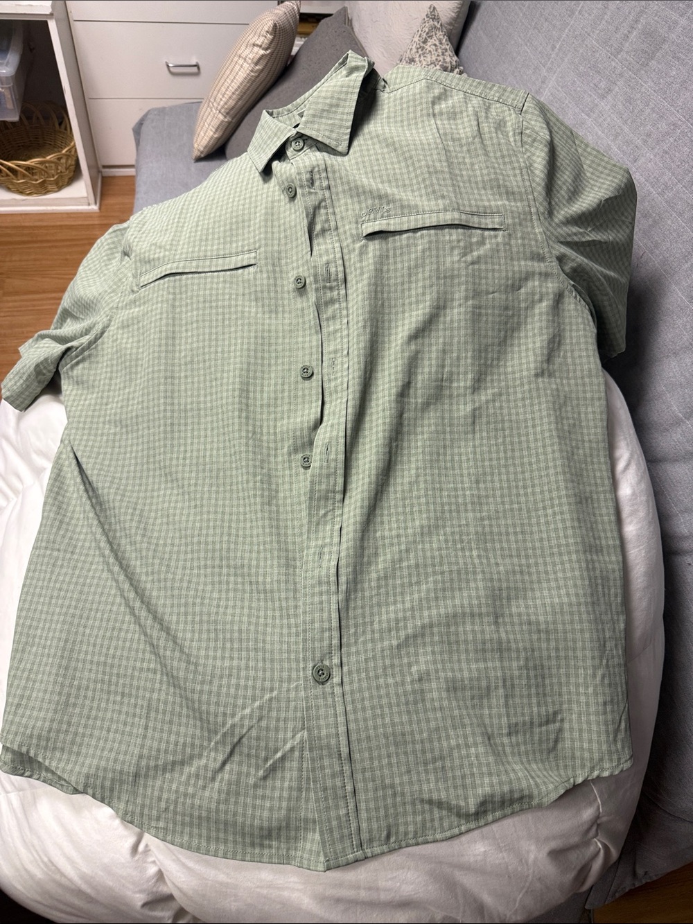 Orvis Sage Green Short-Sleeve Button-Down Shirt